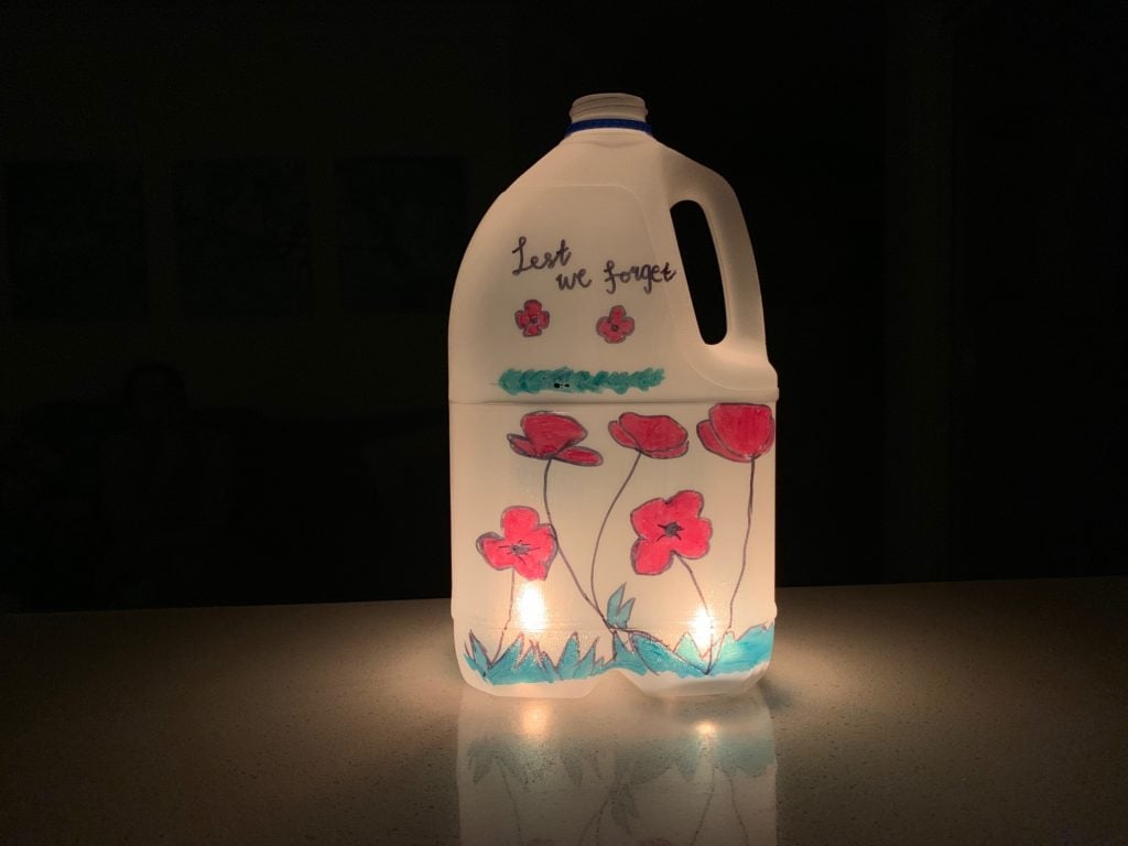 Anzac Day Lantern lit