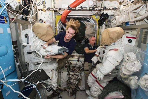 Astronauts Kate Rubins and Jeff Williams Prepare for a Spacewalk.jpg