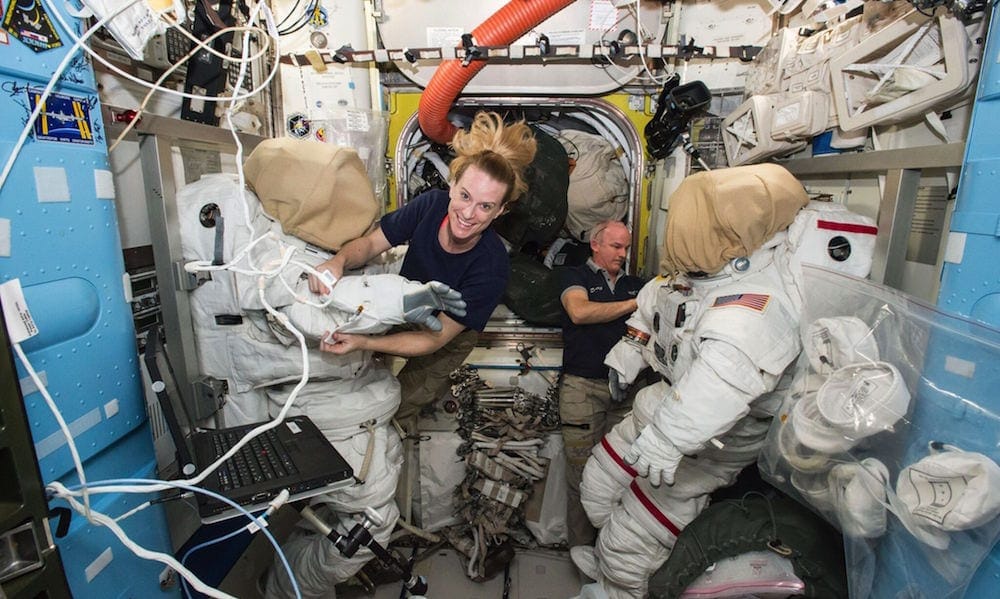 Astronauts Kate Rubins and Jeff Williams Prepare for a Spacewalk.jpg